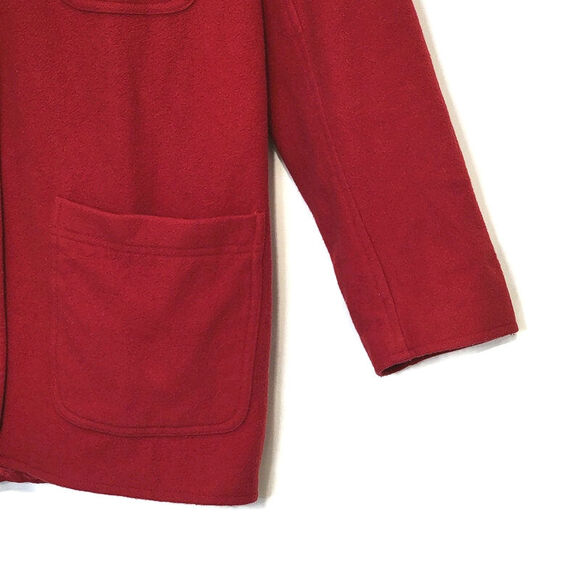 Express Vintage Red Wool Cashmere Blazer Coat Soft Single Breasted Chic Fall M - Picture 7 of 15